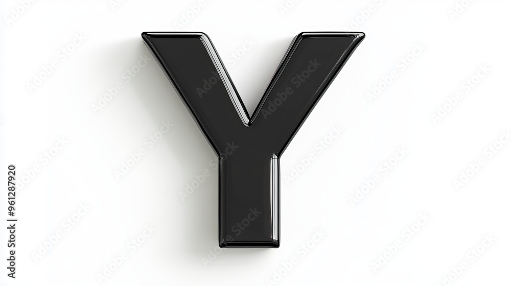 White background with volumetric letter 