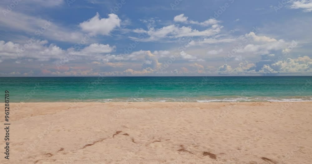 Aerial view of Phuket sea and sand beach in summer season. Amazing sea beach with ocean wave foams. Beautiful nature seascape of sea surface. Concept holiday summer Travel destination Aerial view of Phuket sea and sand beach in summer season. Amazing sea beach with ocean wave foams. Beautiful nature seascape of sea surface. Concept holiday summer Travel destination