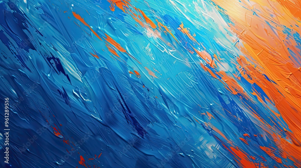 Dynamic background with bold blues and oranges offering a vibrant expressive Post-Impressionist look Dynamic background with bold blues and oranges offering a vibrant expressive Post-Impressionist look