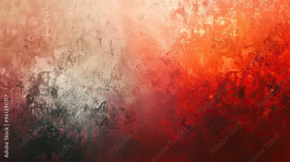Obraz premium Abstract forms in red and gray with rough textures and gradient transitions create a modern look