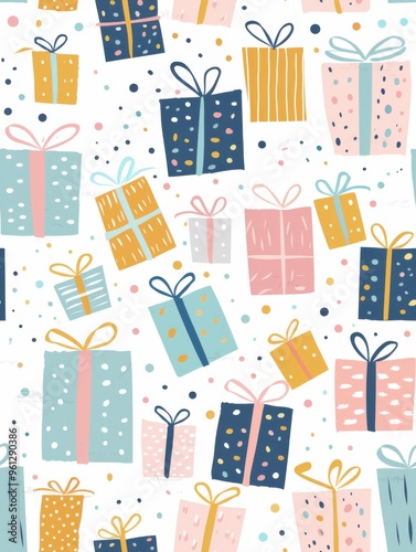 pastel pattern with gifts 