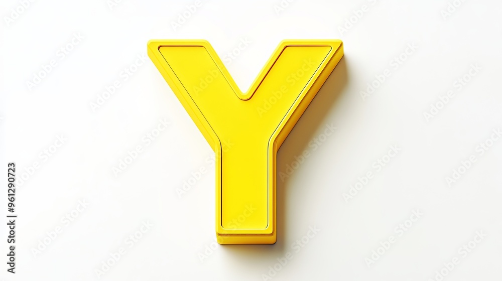 White background with volumetric letter White background with volumetric letter
