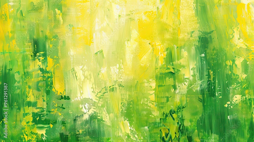 Wallpaper of green and yellow splashes with visible brushstrokes light effects and a lively feel Wallpaper of green and yellow splashes with visible brushstrokes light effects and a lively feel