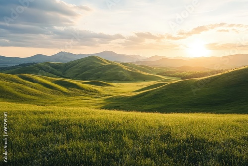 Bright Sunrise Over Rolling Hills: A Visual Symphony of Hope and Tranquility Awaits You