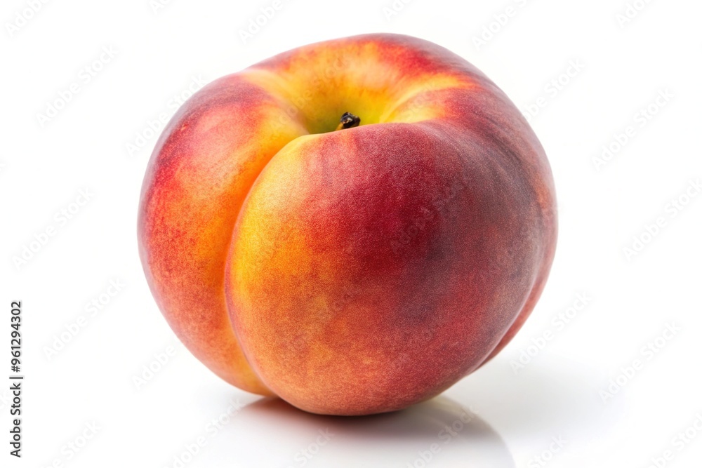 Asymmetrical ripe peach fruit isolated on white background Asymmetrical ripe peach fruit isolated on white background