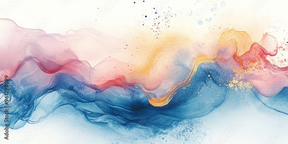 Fototapeta premium Evocative Fluidity: A Vibrant Journey Through Abstract Waves of Color