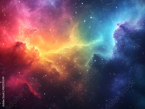 Cosmic Clouds Abstract Background - Colorful Nebula Illustration