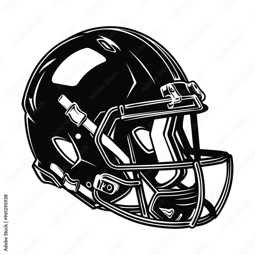 Fototapeta premium American football helmet silhouette vector