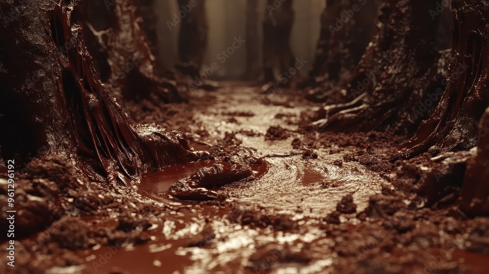 Surreal vision of chocolate with imaginative and dreamlike features. Surreal vision of chocolate with imaginative and dreamlike features.
