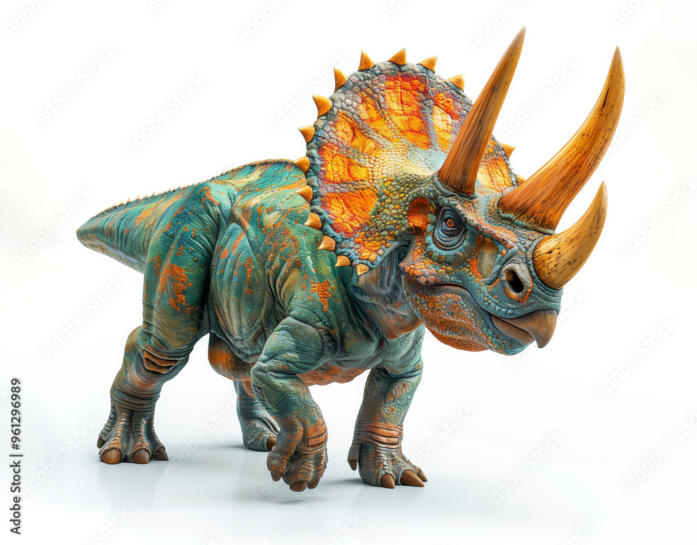 Obraz premium Triceratops isolated on a white background.