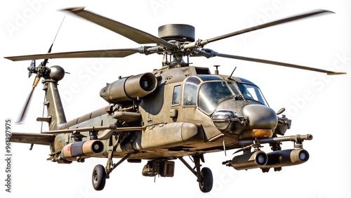 attack helicopter isolated on white background