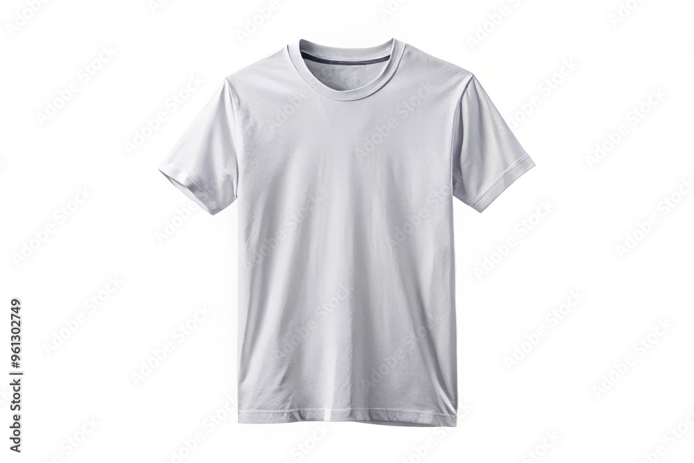 A crisp white cotton T-shirt with a blank canvas front and back, awaiting bold graphics and logos on A crisp white cotton T-shirt with a blank canvas front and back, awaiting bold graphics and logos on