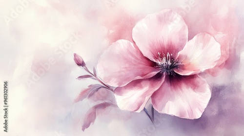 Ethereal Watercolor Flower: A Captivating Floral Artwork Celebrating Nature's Beauty