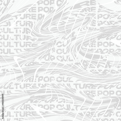 Pop Culture Abstract Grey Liquidify Typography Background with Fluid lines 