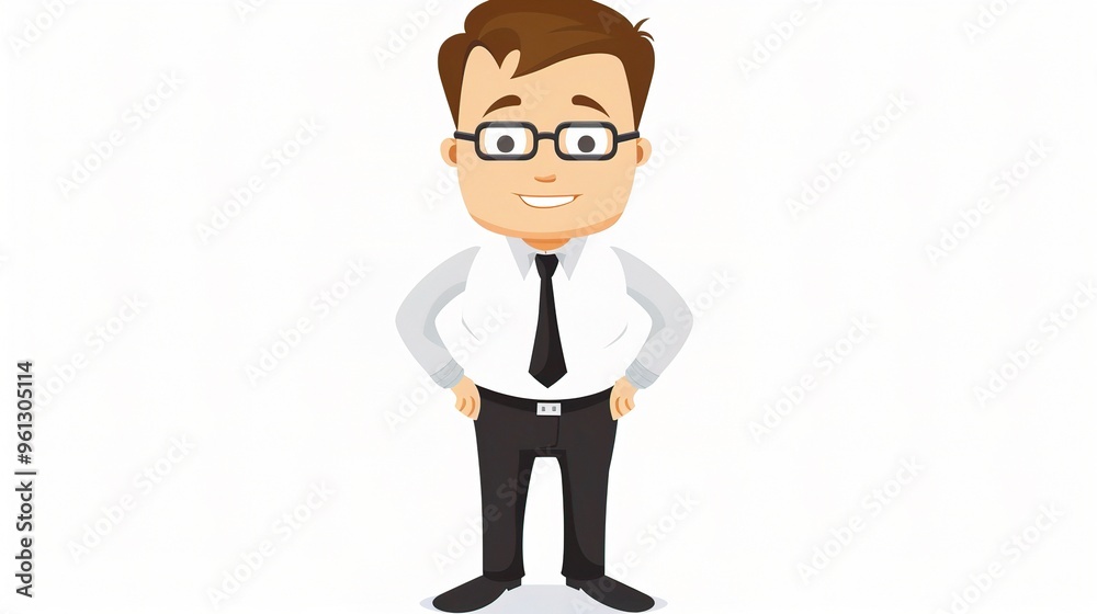 An office cartoon character standing in a professional environment. The character is wearing business attire and has a unique design. It is holding office tools and seems to be engaged in work - relat An office cartoon character standing in a professional environment. The character is wearing business attire and has a unique design. It is holding office tools and seems to be engaged in work - relat
