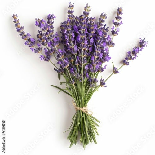 A bouquet of lavender on a pure white background 