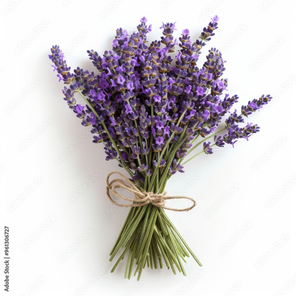 Fototapeta premium A bouquet of lavender on a pure white background 