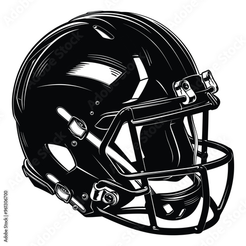 American football helmet silhouette vector
