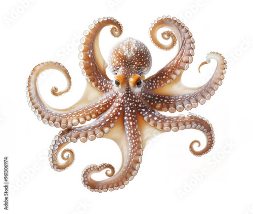 The octopus floats on a white background.