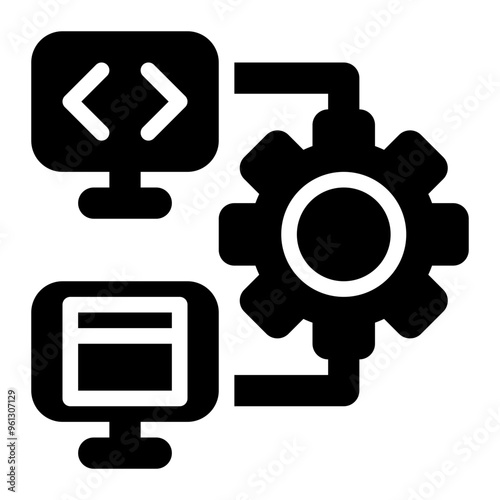 compiler, interpreter, compilation, interpretation, programming, coding solid or glyph icon