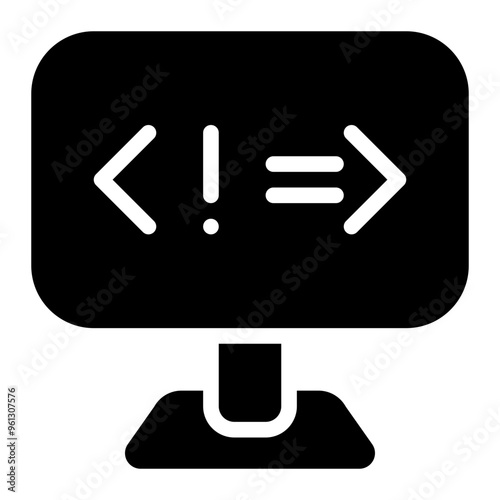 not equal, operator, math, programming, coding solid or glyph icon