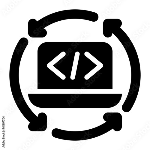 programming, life cycle, sdlc, iteration, iterative, software development solid or glyph icon