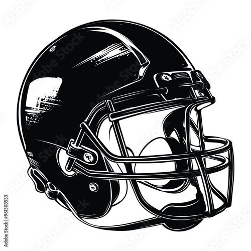 American football helmet silhouette vector