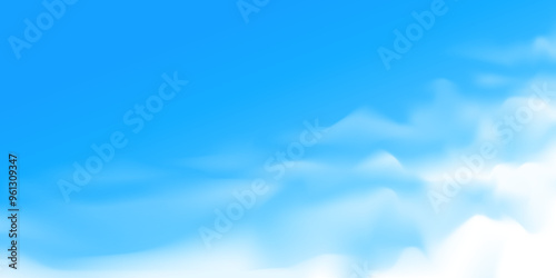 Blue sky cloud, clear sky with clouds illustration nature landscape panorama background vector