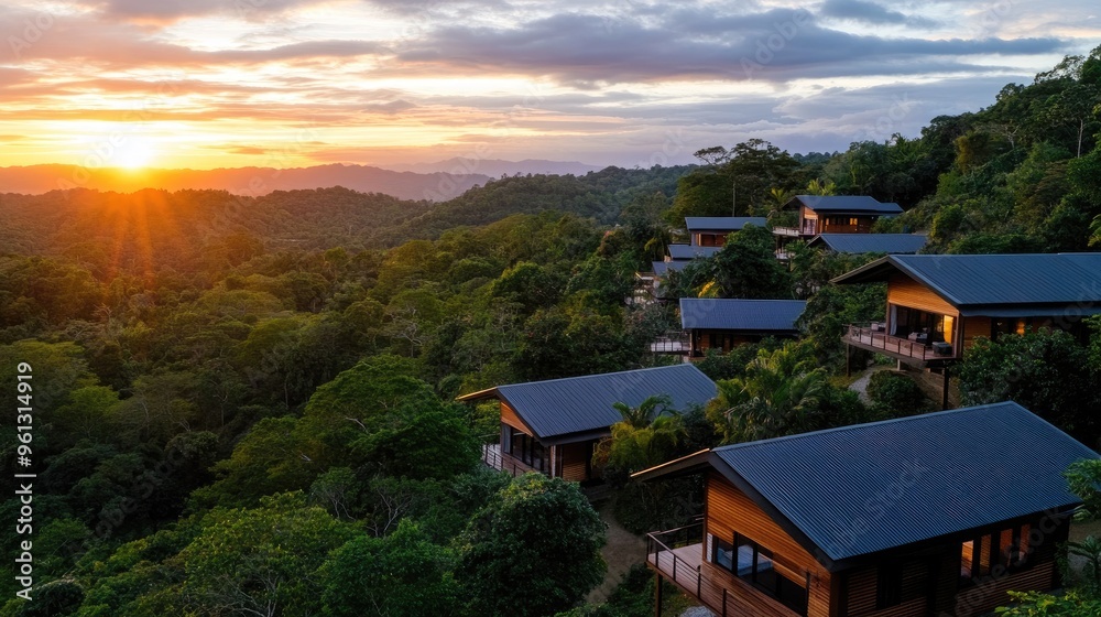Serene Eco-Resort Embracing Sustainable Tourism Amidst a Verdant Forest Canopy Serene Eco-Resort Embracing Sustainable Tourism Amidst a Verdant Forest Canopy