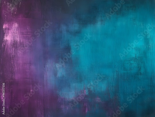 Vibrant Turquoise and Moody Plum Abstract Painting Textural Background