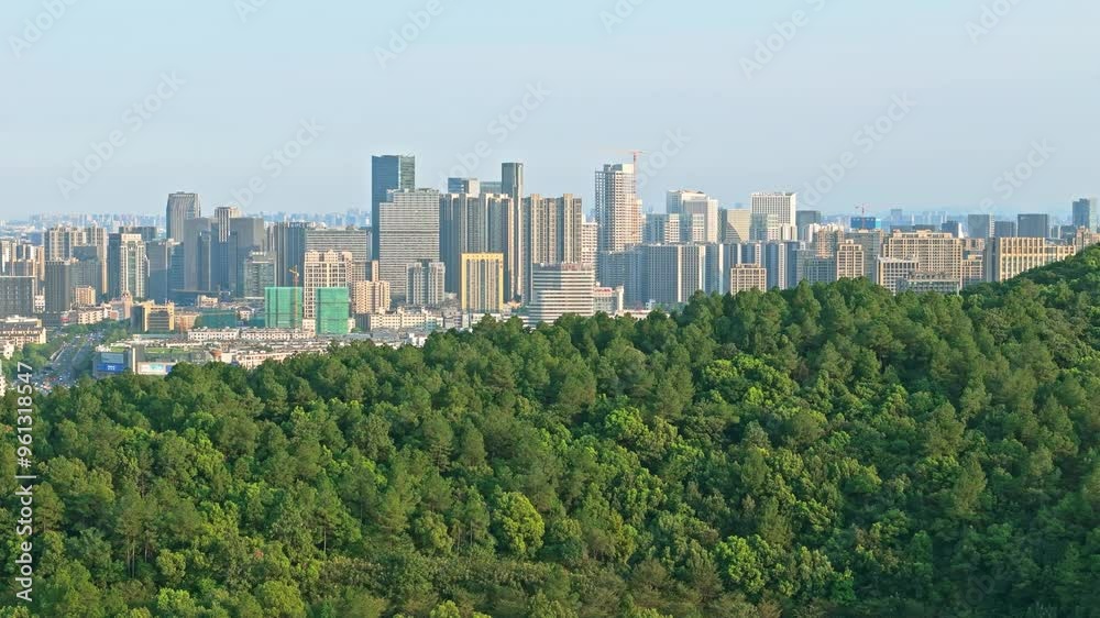 Hangzhou City Linping the city building behind Pingshan Hangzhou City Linping the city building behind Pingshan