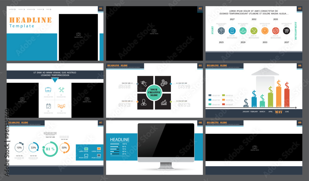 Business presentation template. Design, turquoise elements for presentation on blue background. Infographic. People in the city. Use in flyers, leaflets, marketing, powerpoint, Vector illustration Business presentation template. Design, turquoise elements for presentation on blue background. Infographic. People in the city. Use in flyers, leaflets, marketing, powerpoint, Vector illustration