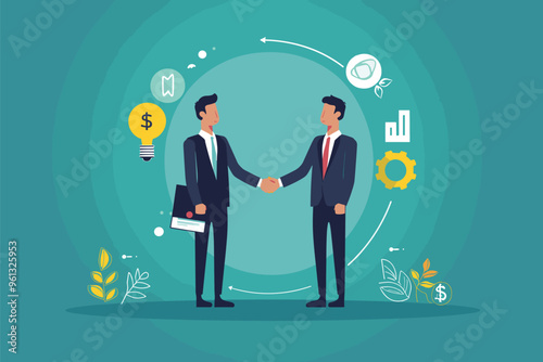 Businessmen Shaking Hands to Seal Successful Loan Negotiation Deal