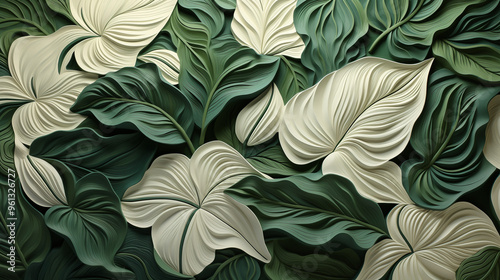 astarte.ai: Ivory Florals on Emerald Green Canvas