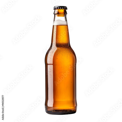 bottle of beer isolated on transparent and white background photo