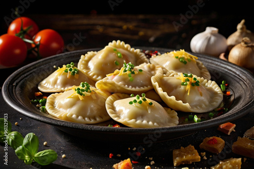 Traditional Polish Pierogi Dumplings with Savory Filling