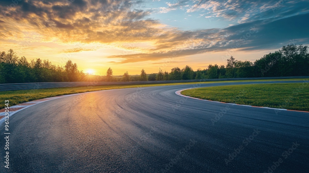 Naklejka premium Race Track Sunset