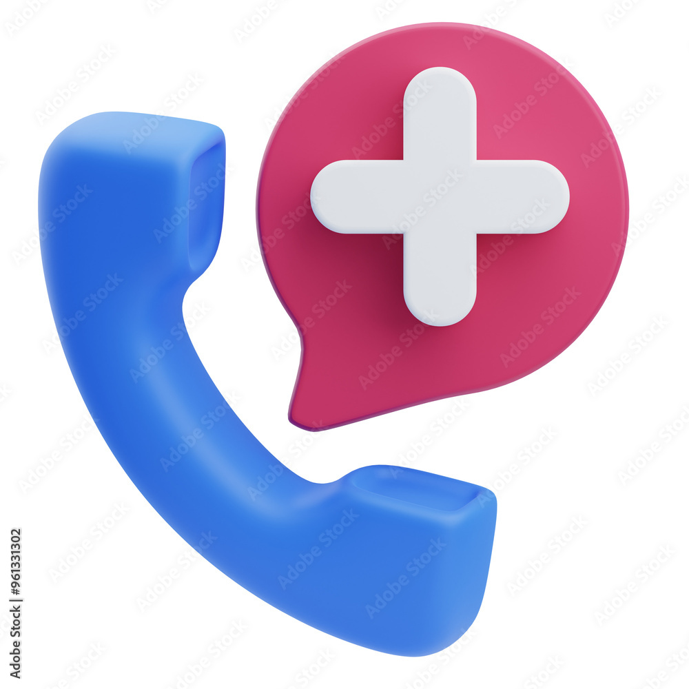 Obraz premium 3D Emergency Pharmacy Contact Icon