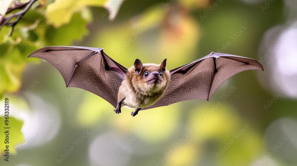 Obraz premium Brown Bat in Flight