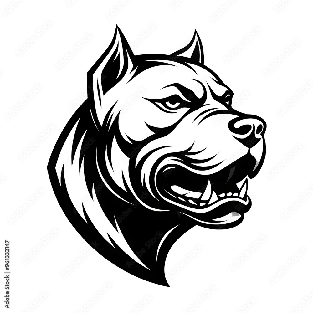 Pit Bull Dog  vector transparent background, png