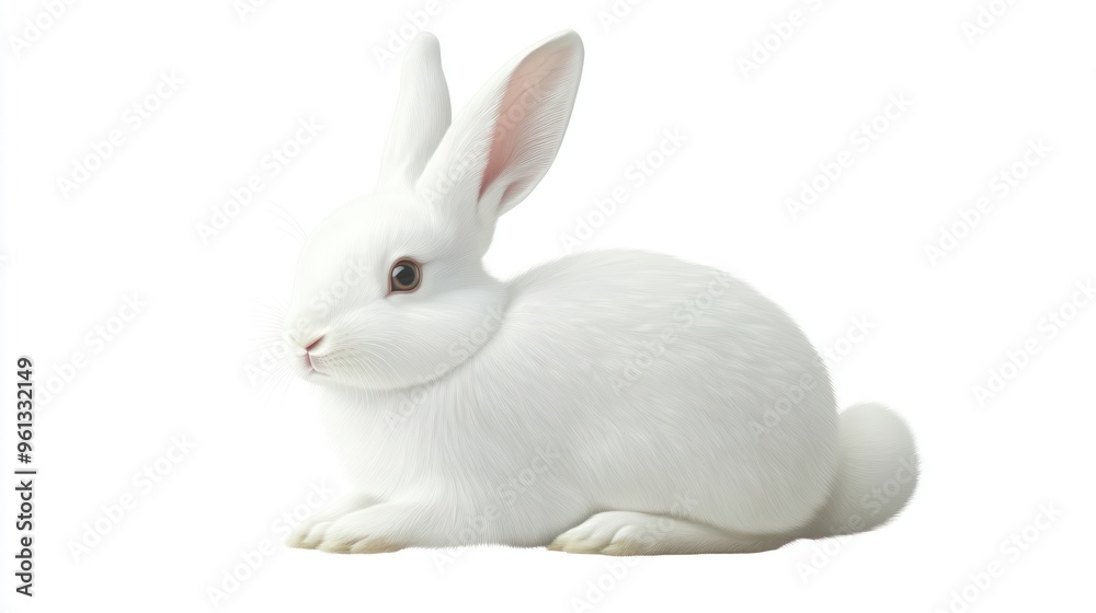 Cute rabbit animal sitting transparent background Cute rabbit animal sitting transparent background