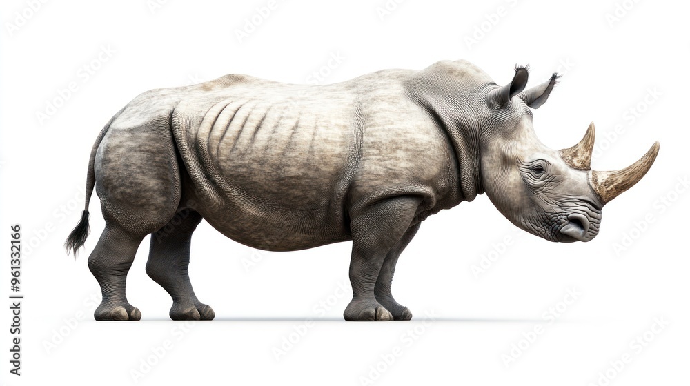 huge rhino animal isolated on transparent background AI generated huge rhino animal isolated on transparent background AI generated