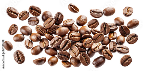 Coffee Bean Explosion image, transparent background, png