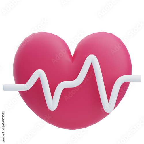 3D Heartbeat Medical Pharmacology Icon