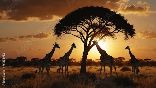 silhouette of a giraffe