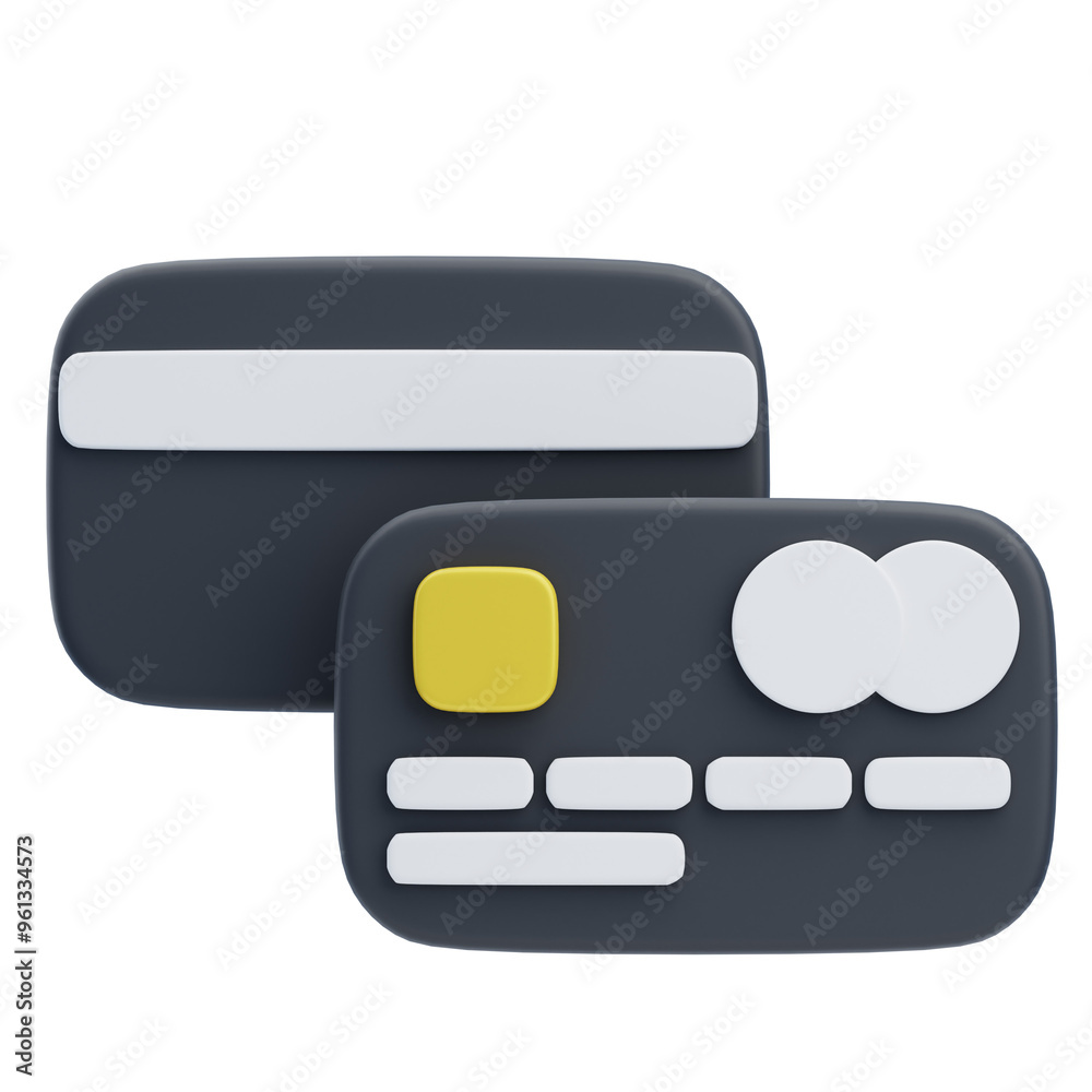 3D Grocery Shopping Debit Card Icon 3D Grocery Shopping Debit Card Icon