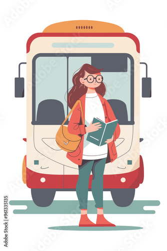 Female User Books Bus Tickets Online Using Mobile App for Intercity Public Transportation Route