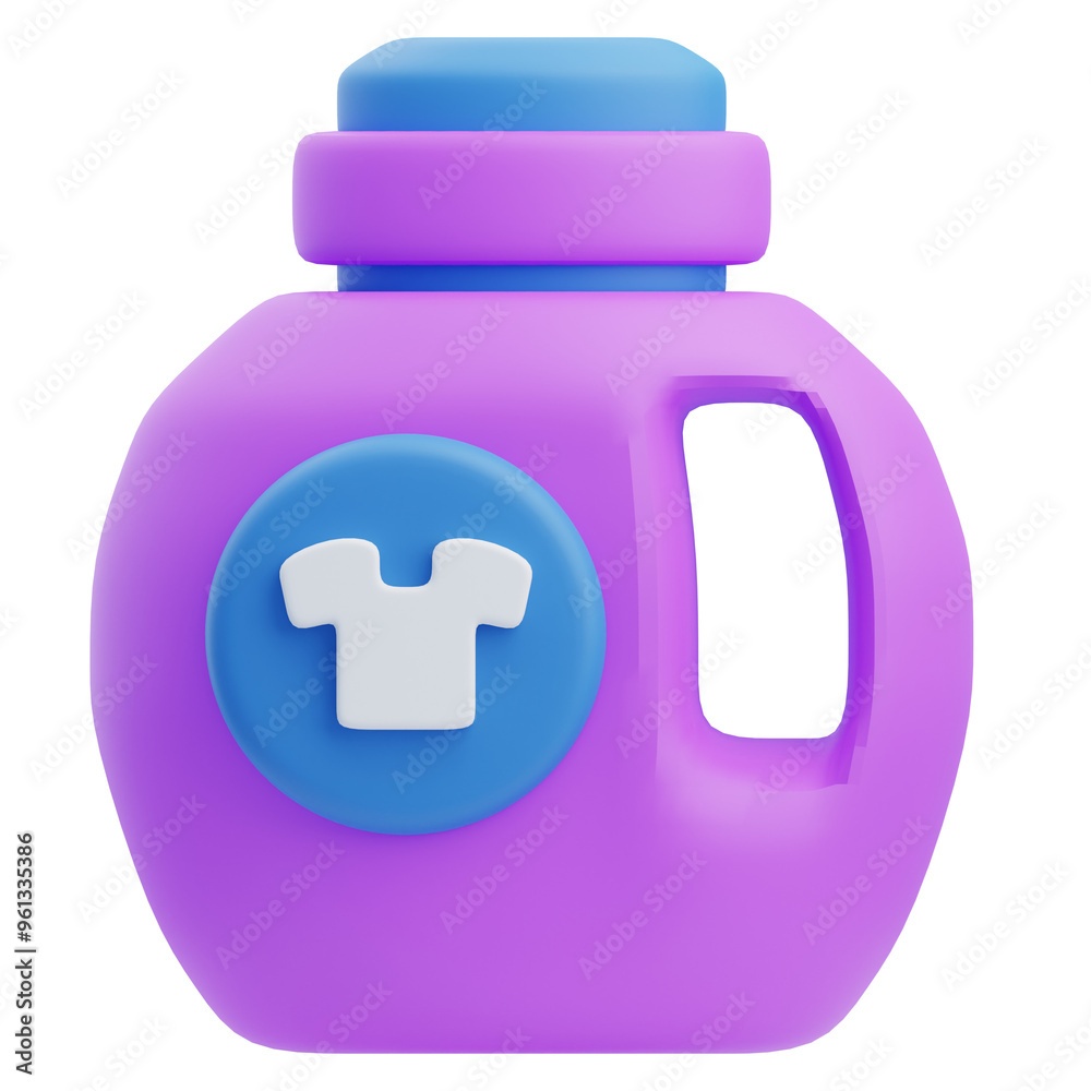 3D Purple Laundry Detergent Bottle Icon Design 3D Purple Laundry Detergent Bottle Icon Design