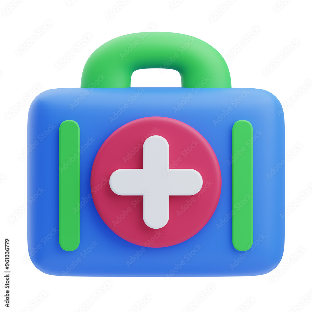 Fototapeta premium 3D First Aid Kit Pharmacy Icon