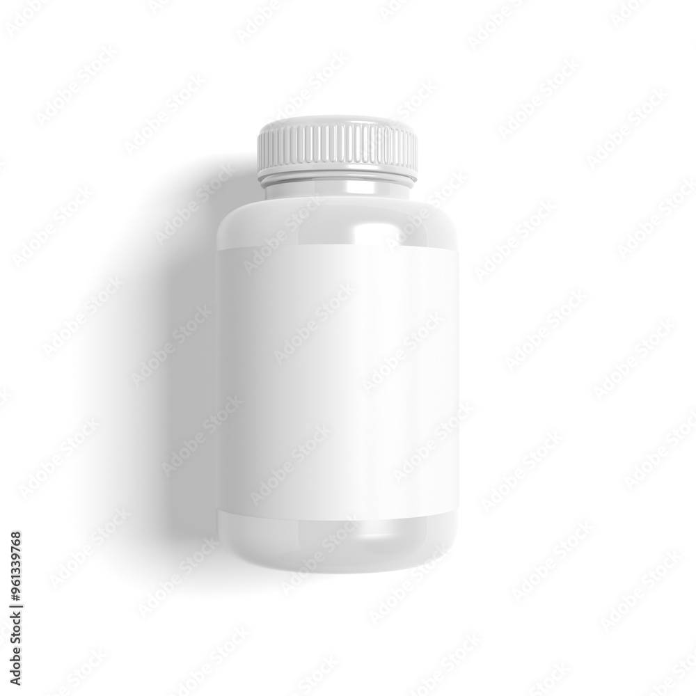 Pills bottle isolated on white background. Mockup. Blank. 3d illustration. Pills bottle isolated on white background. Mockup. Blank. 3d illustration.